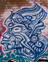 Image showing Graffiti blue warrior mask