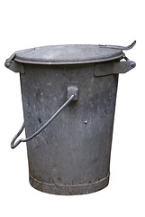 Image showing Old metal trashcan