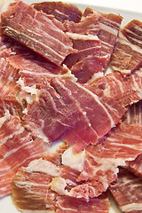 Image showing Iberian ham slices