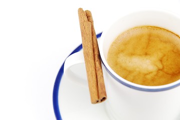 Image showing Espresso coffee with cinnamon