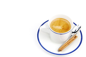 Image showing Espresso coffee with cinnamon