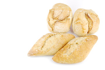 Image showing Bunch of fresh and homemade white bread