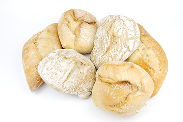 Image showing Bunch of fresh and homemade white bread