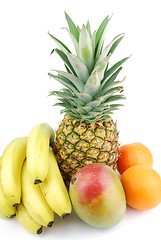 Image showing Group of fresh fruits on white
