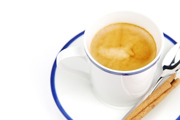 Image showing Espresso coffee with cinnamon