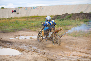 Image showing Young moto cross rider