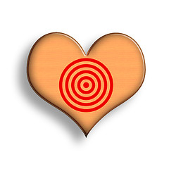 Image showing Target Wooden Heart