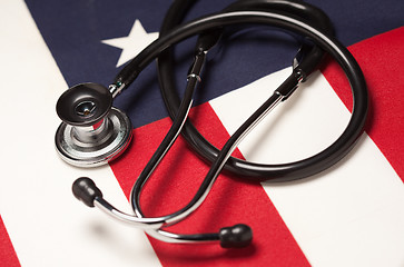 Image showing Stethoscope on American Flag