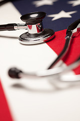 Image showing Stethoscope on American Flag