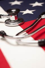 Image showing Stethoscope on American Flag