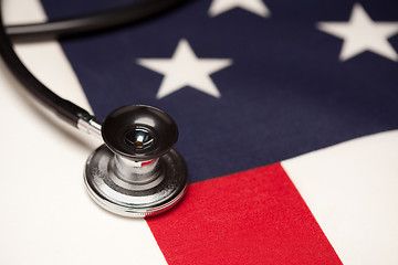 Image showing Stethoscope on American Flag