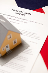 Image showing Foreclosure Notice, House and Flag