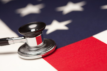 Image showing Stethoscope on American Flag