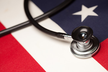 Image showing Stethoscope on American Flag