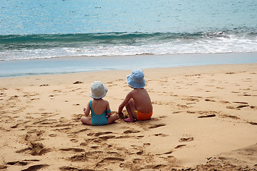 Image showing children in the beach