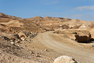 Image showing Road in the rocky desert