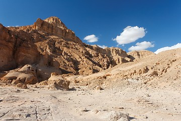 Image showing Rocky desert landscape in Timna national park in Israel