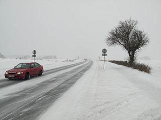 Image showing Danish winter road