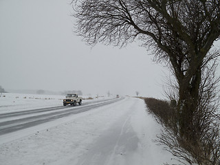 Image showing Slippery road Denmark