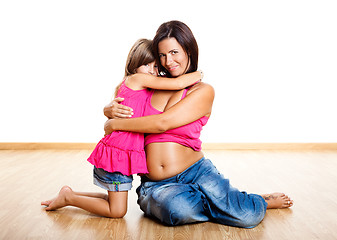 Image showing Pregnant woman with her daughter