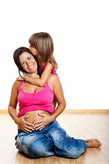 Image showing Pregnant woman with her daughter