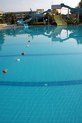 Image showing Aqua park on swimming pool