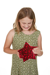 Image showing girl child with present