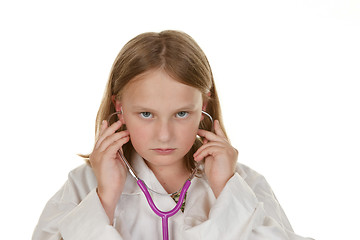 Image showing young girl wants to be a doctor