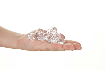 Image showing handful of diamonds
