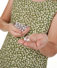 Image showing handful of diamonds