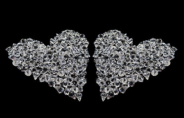 Image showing two hearts of diamonds on black