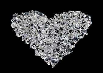 Image showing heart of diamonds on black