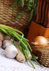 Image showing Vegetables and herbs before cooking