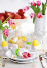 Image showing Easter table setting