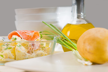 Image showing parma ham and potato salad