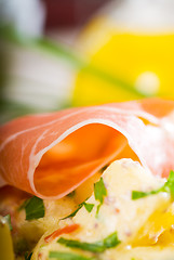 Image showing parma ham and potato salad