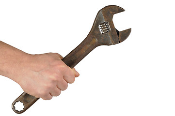 Image showing Hand with Wrench