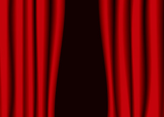 Image showing red theater curtain gap