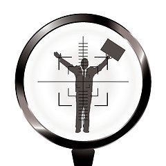 Image showing business man rifle target