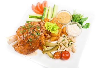 Image showing Tasty pork with vegetables