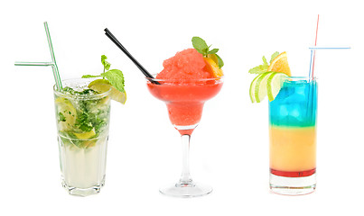 Image showing Set of three Fresh cocktails