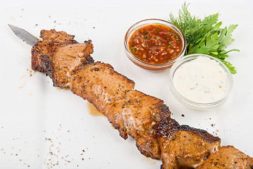 Image showing Grilled pork kebab