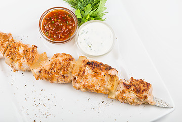 Image showing Grilled chicken kebab