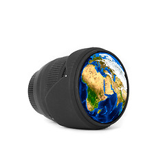 Image showing Lens with Earth