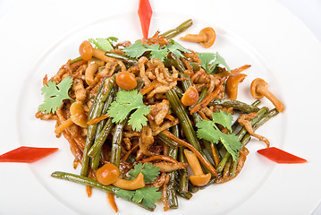 Image showing salad of mushrooms and vegetable