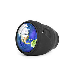 Image showing Earth at lens