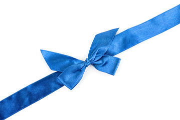 Image showing blue holiday ribbon