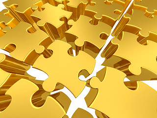 Image showing Gold 3d puzzles