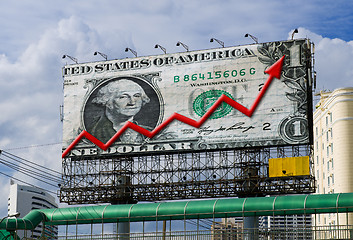 Image showing billboard with dollar bill and curve