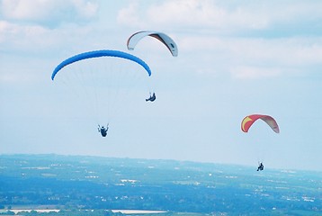 Image showing Three Paragliders
